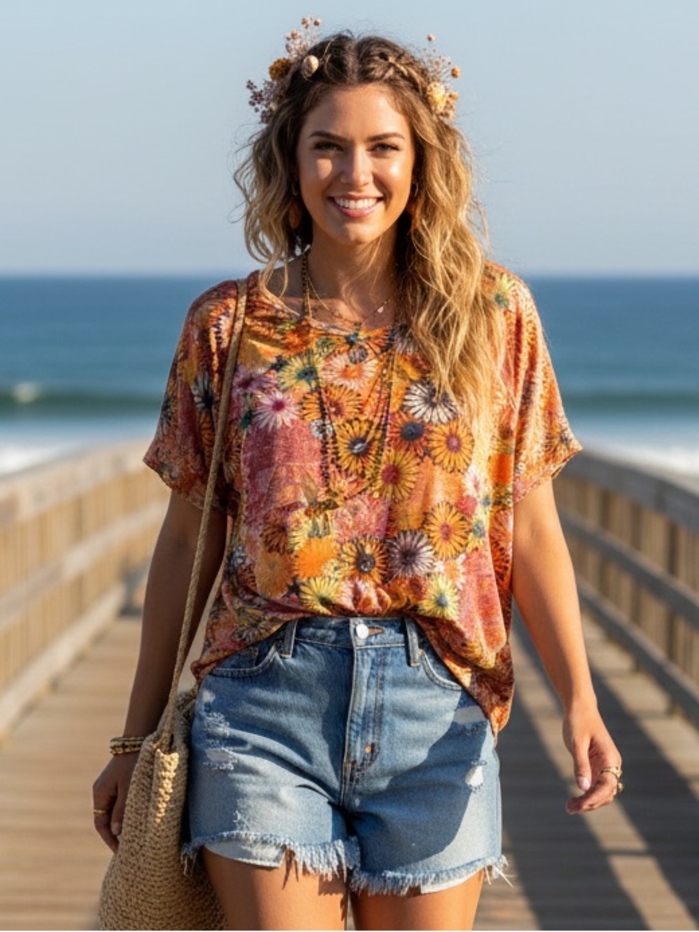 LuLaRoe Irma • High Low Shirt • Rare Daisy Print